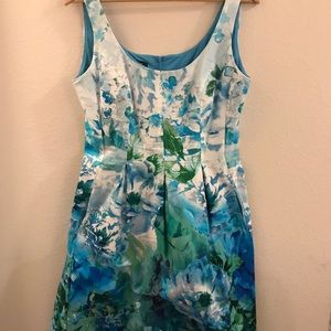 Floral Blue Nine West Dress with Pockets
